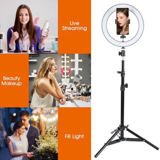 12" LED Ring Light Dimmable Lighting Kit Phone Selfie Tripod Makeup Youtube Live