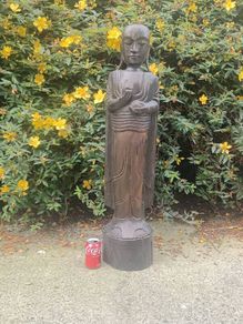 39" Late Nineteenth Century Balinese Wooden Temple Buddha