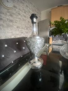 Crushed glass lamp