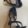 Navy Wedge Platform Wedge Sandals-Size 6/39 Image 3