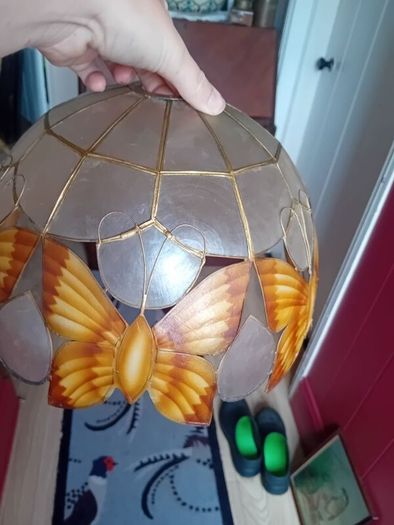 Vintage Capiz Shell hanging ceiling pendant shade