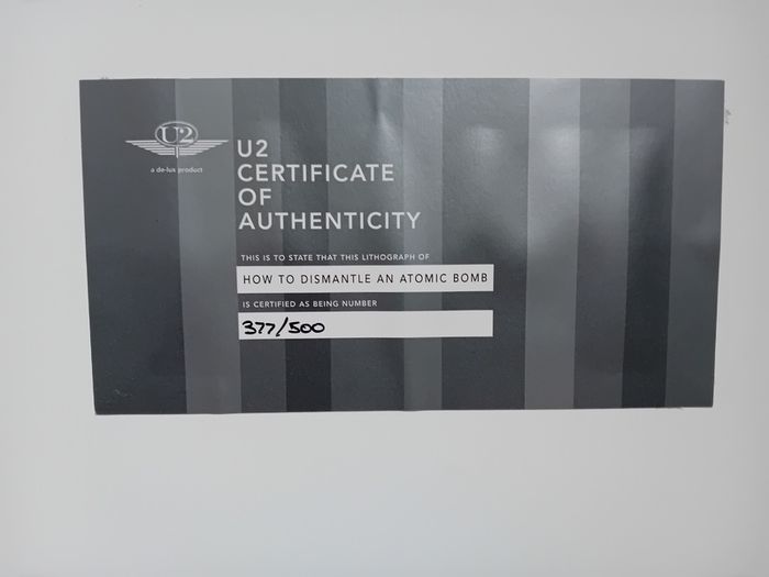 U2 Lithograph - framed, original/numbered