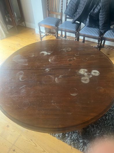 Victorian Mahogany Table, with Pod and Six chairs