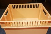 Orange plastic storage box