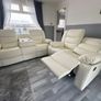 SALE..!! Roma 3+2 Brown & Cream Leather Recliner Sofa Set Image 8