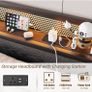 Double Bed Frame with LED Lights Storage Headboard,4ft6 Image 5