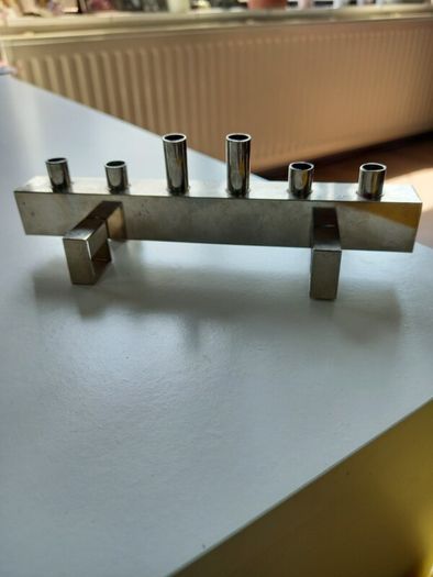 Modernist Candelabra and Candles By Gies