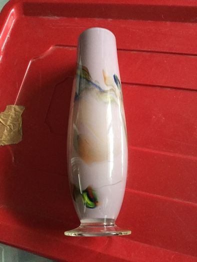 Lovely vintage glass vase approx 14 inches high