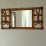 Vintage 1960s Mid Century Modern Italian Bamboo and Rattan Wall Mirror with coat rack, maybe 70s Image 2