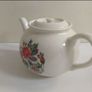 Lovely Country Style Red, White and Green Floral Teapot, Made in Romania Image 3