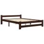 Bed Frame Dark Brown Solid Pine Wood 180x200 cm Image 2