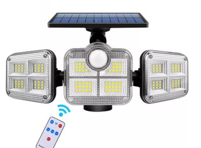 Solar Lights 122led IP65 Waterproof Outdoor Indoor Solar Lamp With Adjustable Head Wide Lighting Angle Garden Business Office Security