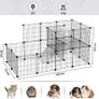 Guinea Pigs Cage, Metal Mesh Pet Playpen with Door, Customisable Fence for Small Animal, Rabbit, for Indoor Use, with Rubber Mallet, 143 x 73 x 71 cm Black (FREE POSTAGE) Image 4