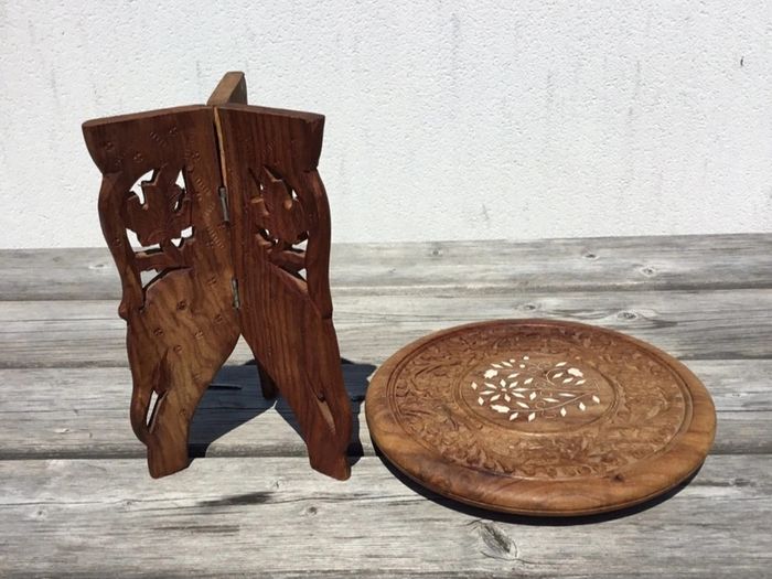 Vintage hardwood plant stand