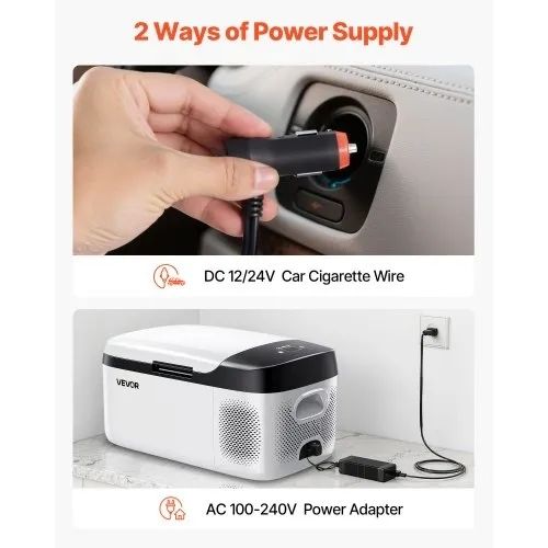 Car Refrigerator, DC 12/24V AC100-240V Compressor Electric Cooler, -20 C to 20 C Car Fridge with APP Control, 15L Cars Freezer for RVs, Campsites, Boats, Camping, Fishing, 60W Portable Freezer