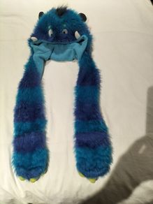 Cute monster scarf hat with gloves