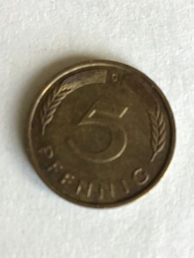 1976 Germany 5 Pfennig coin