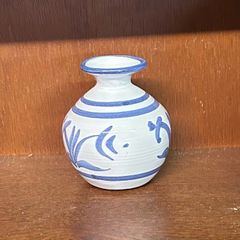 Small Blue and white handmade vase