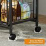 4-Tier Rolling File Cart | 2-Drawer Mobile Filing Cabinet & Printer Stand with Hanging Organizer - Dark Brown Image 5