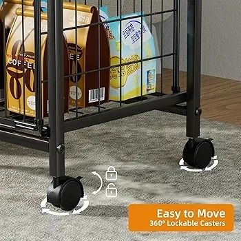 4-Tier Rolling File Cart | 2-Drawer Mobile Filing Cabinet & Printer Stand with Hanging Organizer - Dark Brown
