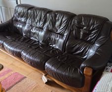 Leather sofa and table
