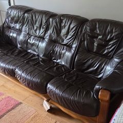 Leather sofa and table