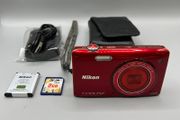 Nikon Coolpix S5200 16MP Digital Camera Red - Full Kit WiFi