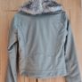 Grey Leather Jacket- Removable Fur- Size 6 Image 4
