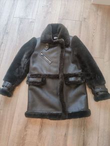 Aviator fur lined khaki coat