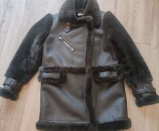 Aviator fur lined khaki coat