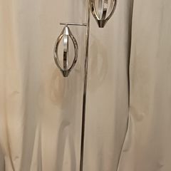 Floor Lamp, chrome LED with adjustable foot control
