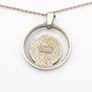 925 Vintage Sterling Silver Italian Dichroic Glass Necklace Image 3