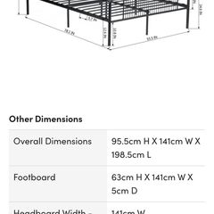 Black metal double bed