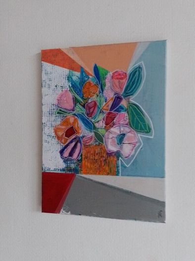 Original Abstract Painting Original Floral Painting Framed Floral Art New Original Irish Abstract Painting by Artist