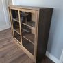 Ikea Cabinet with sliding glass doors, oak veneer 121x37x120 cm Image 5