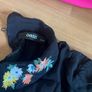 Brand new oasis black silk crepe top embroidered collar Image 4