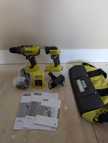 RYOBI 18V Cordless Combi Drill Driver Kit
