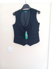 Benetton Navy Cotton Waistcoat New with Tags Size 12