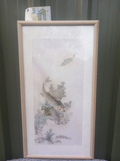 Fish Swimming, signed, painting, D18