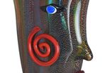 XL Vase Glass Murano Style Glass Vase Face Antique Colourful 30 cm