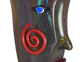 XL Vase Glass Murano Style Glass Vase Face Antique Colourful 30 cm