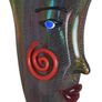 XL Vase Glass Murano Style Glass Vase Face Antique Colourful 30 cm Image 2