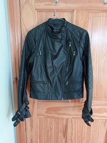 Myleene Klass Black Leather Biker Jacket