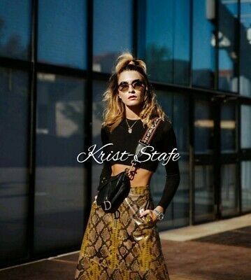 ZARA  shiny SNAKESKIN print skirt bloggers favourite