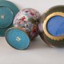 Vintage Chinese Cloisonne vases and plate Image 9