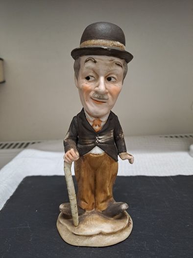 Vintage Charlie Chaplin Style Porcelain Figurine 17cm