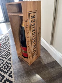 Large Champagne Bottle and Stand