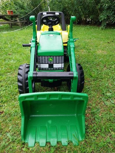 Rolly Toys John Deere kids tractor with digger attachment