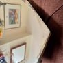 Petite Oval Bevelled Early 20th Century Frameless Mirror with Original Chain Image 6