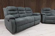 3 Seater Fabric Recliner Sofa, Grey